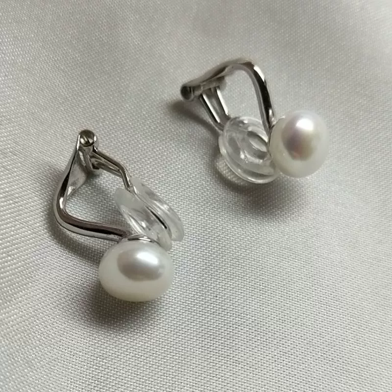 Pearl Harmony Golden Button Pearl Freshwater Pearl Clip-On Earrings