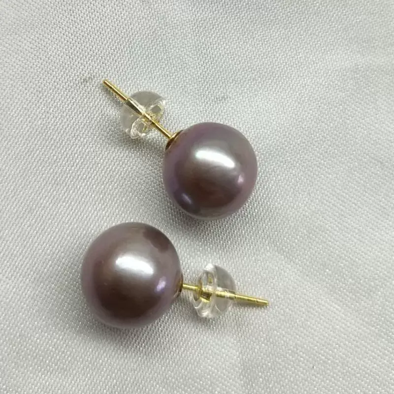 Moonlit Grace Lavender Near-Round Freshwater Pearl Stud Earrings