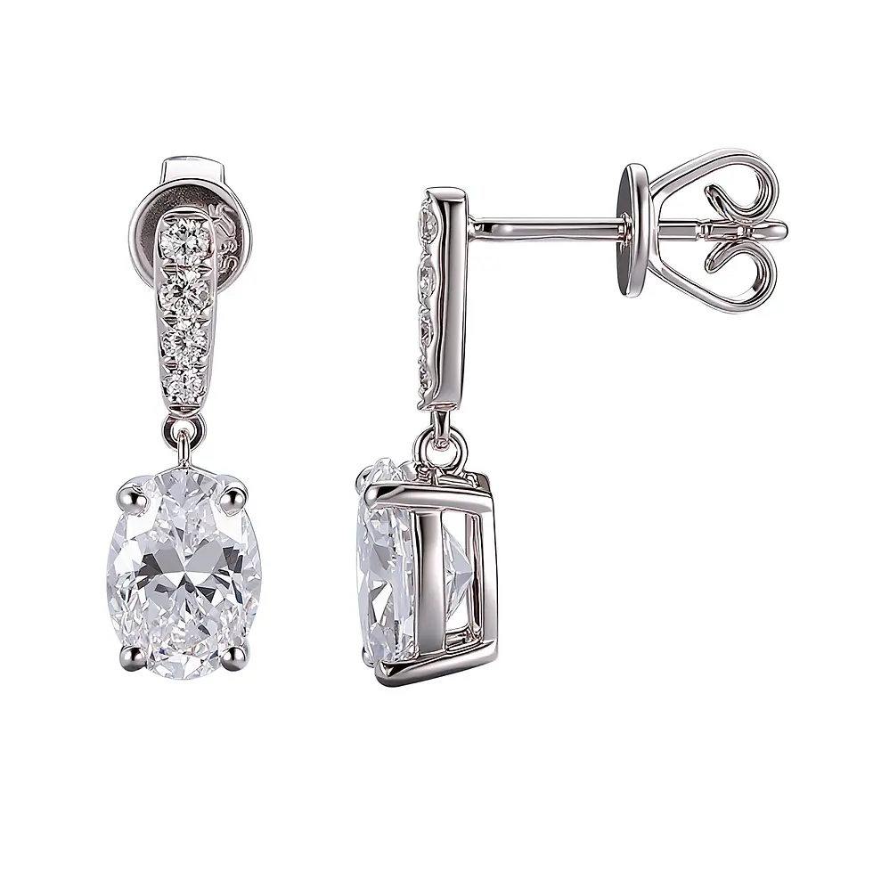 Lab-Grown Diamond Stud Earrings in 18K White Gold