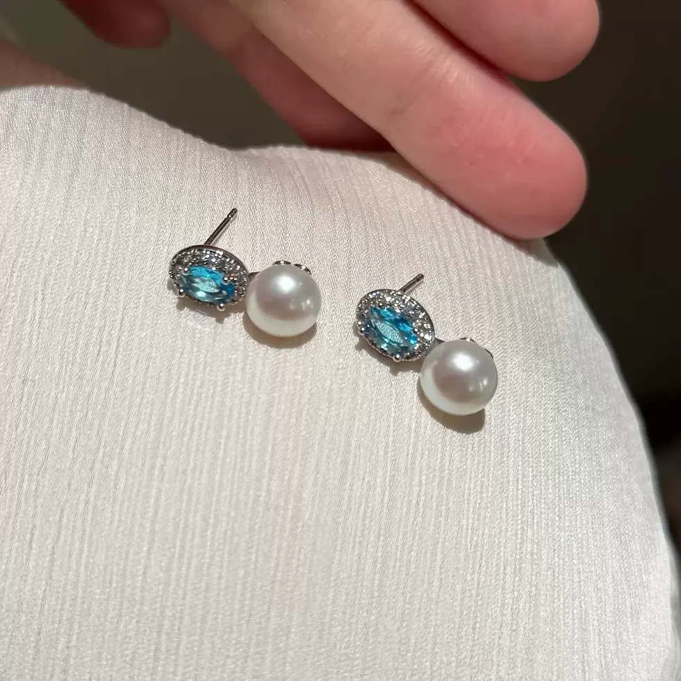 Morning Pearl Button Pearl Freshwater Pearl Stud Earrings
