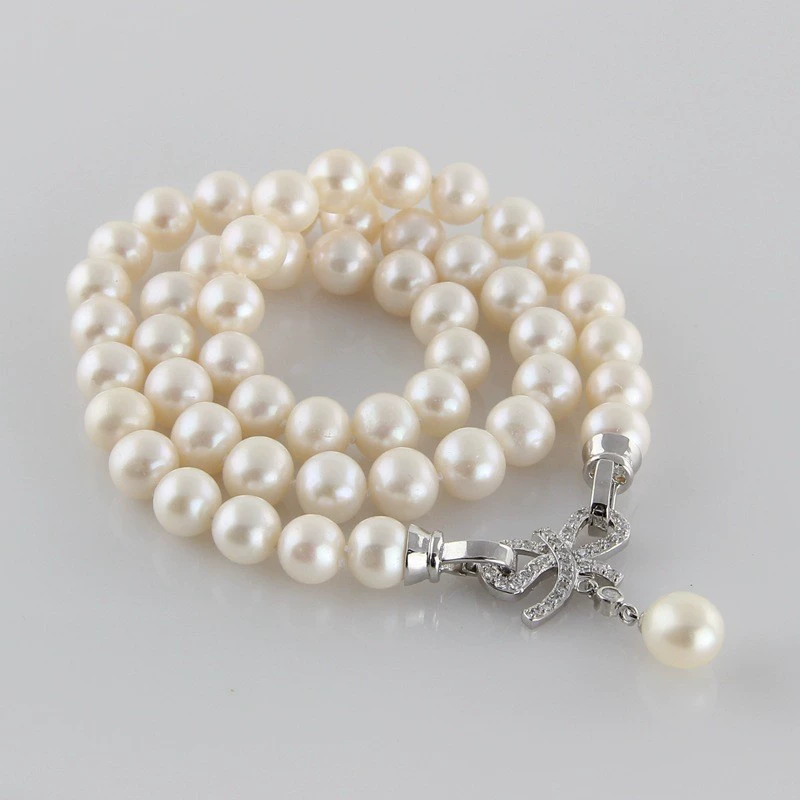 Timeless Bloom Freshwater Pearl Necklace – 8mm