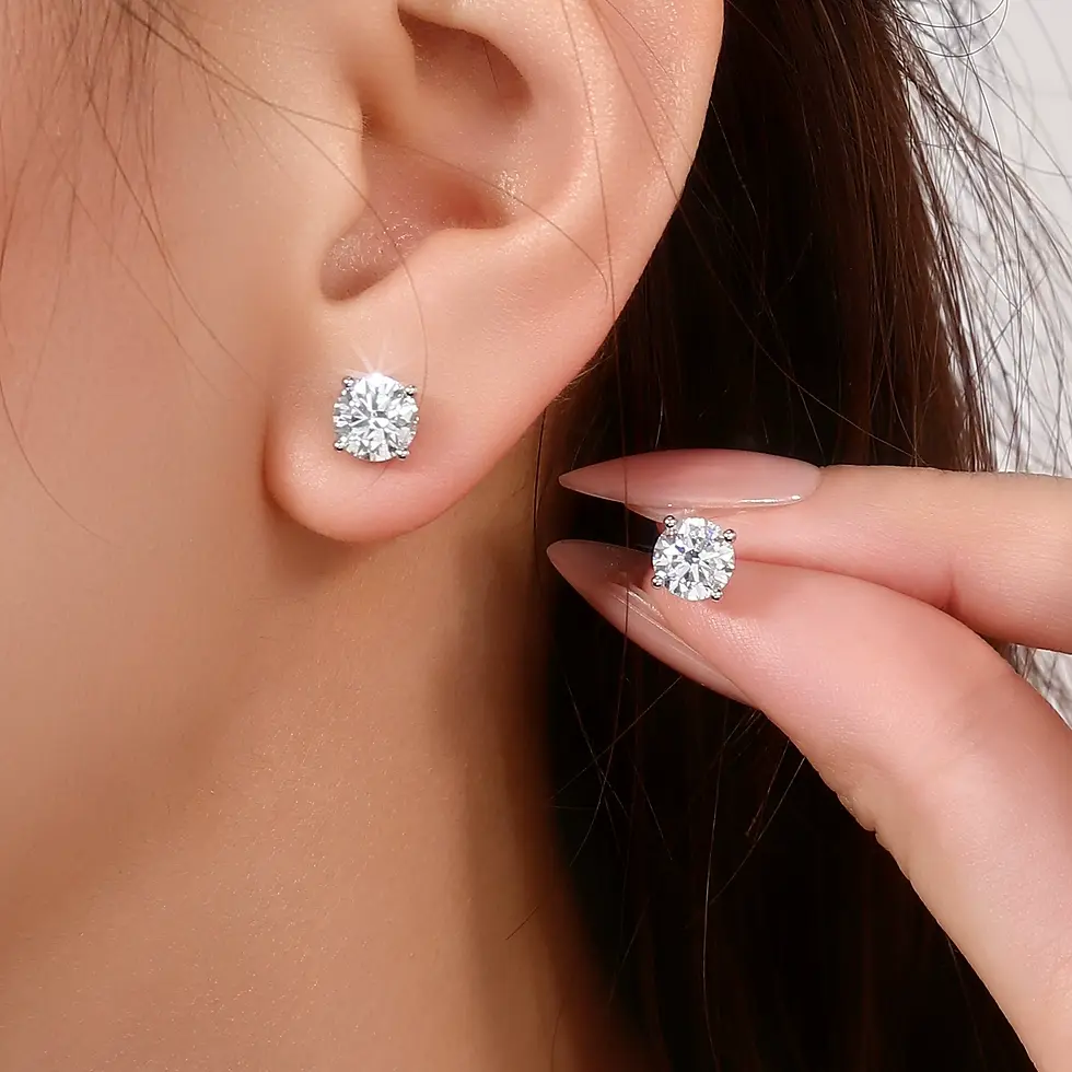 1ct Lab-Grown Diamond Stud Earrings in 18K White Gold