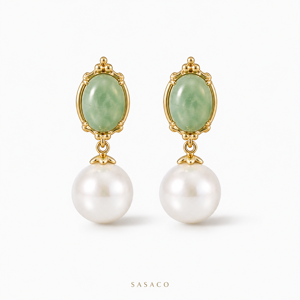 Pearl & Ametrine Wire-Wrap Stud Earrings - SASACO Pearl Jewellery