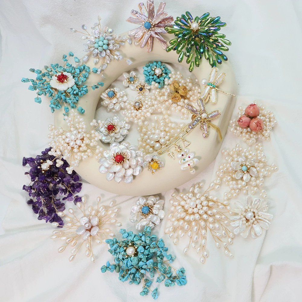 Freshwater Pearl Floral & Winter Brooch Collection