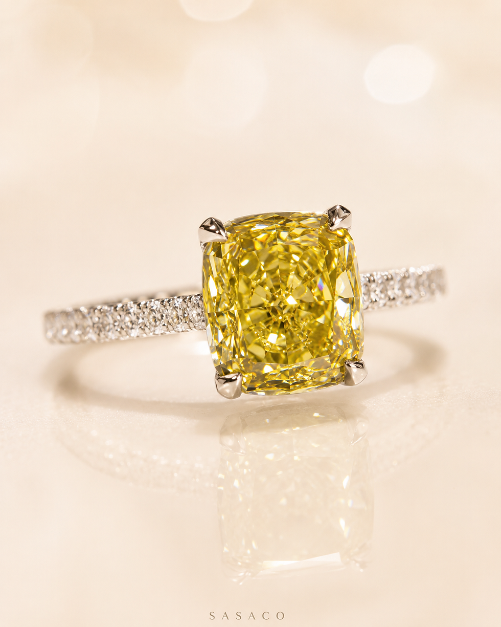 Luxury 2.2ct Yellow Diamond Ring|Platinum Band|Weekly Special - image 2