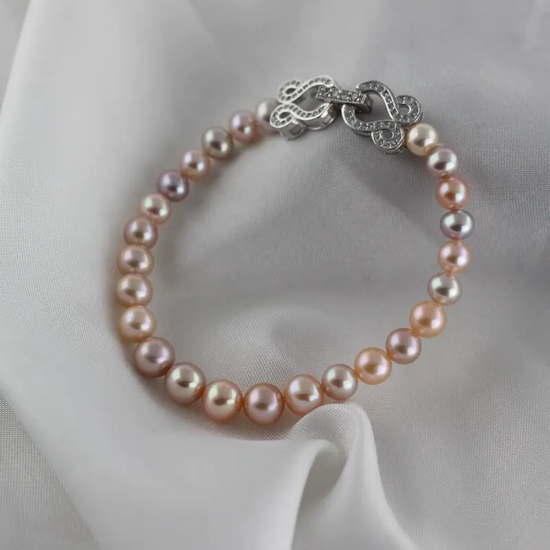 Moonlit Grace Multicolour Freshwater Pearl Bracelet – 4-6.5mm