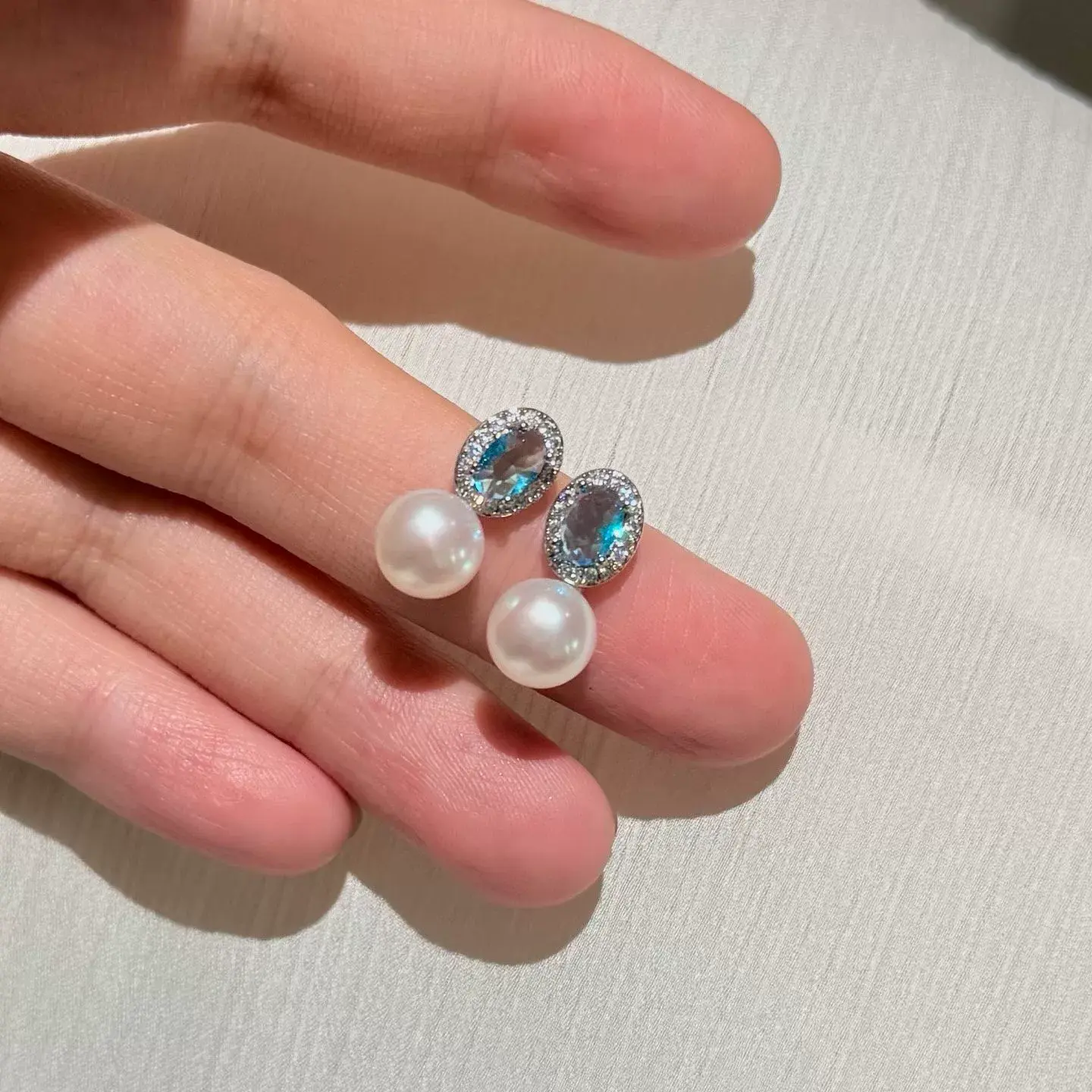 Morning Pearl Button Pearl Freshwater Pearl Stud Earrings