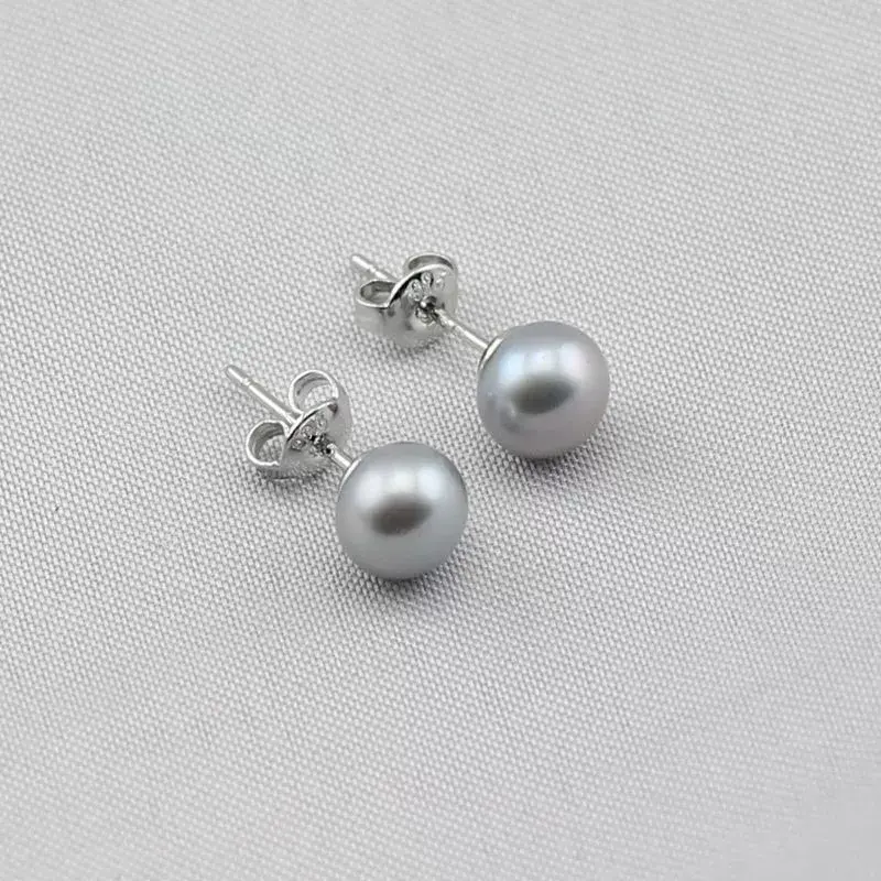 Lustre Whisper Button Pearl Freshwater Pearl Stud Earrings – 11-12mm
