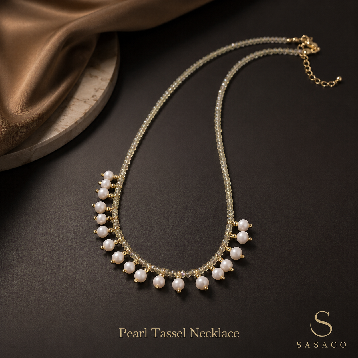 SASACO Aligned Pearl Necklace
