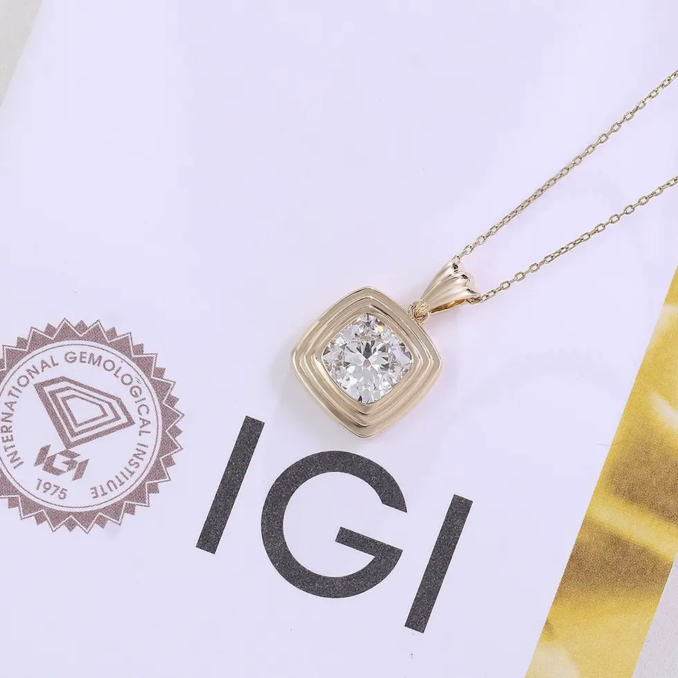 3.7ct E VS1 Lab-Grown Diamond Necklace in 14K Gold