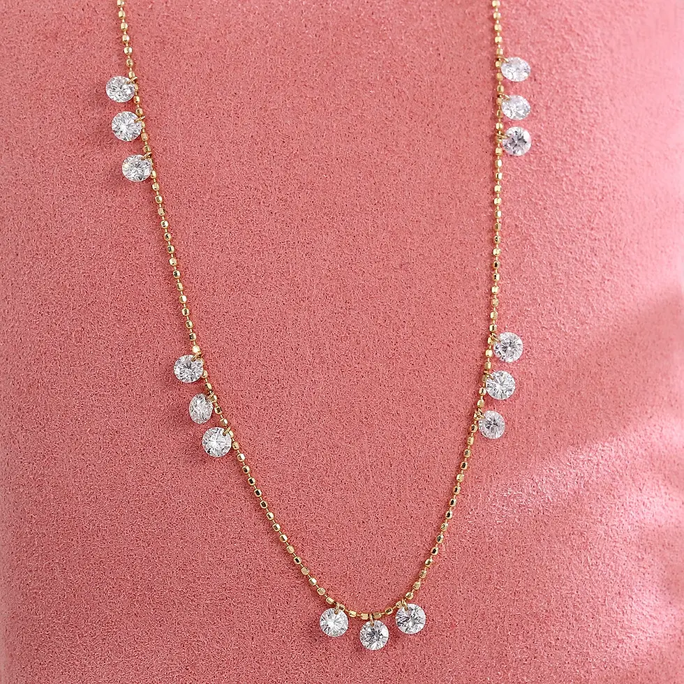 Multi-Stone Lab-Grown Diamond Necklace in 18K Gold