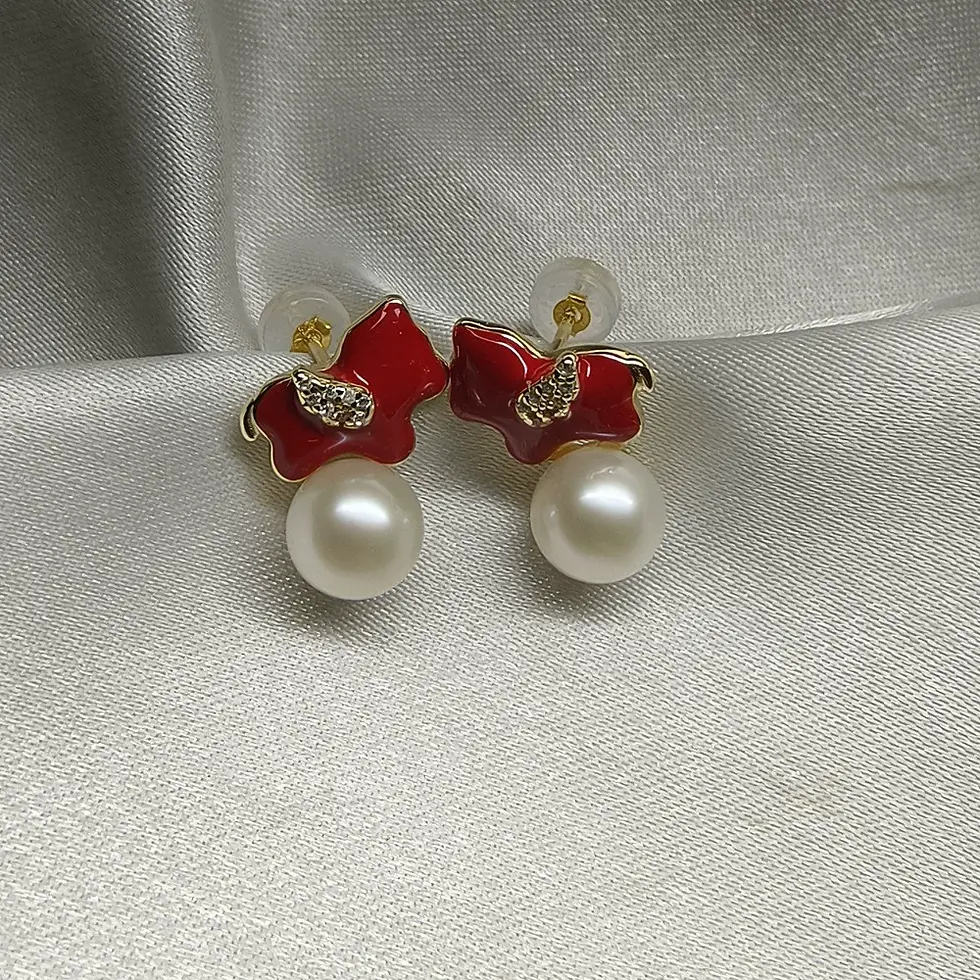 Moonlit Grace Freshwater Pearl Stud Earrings