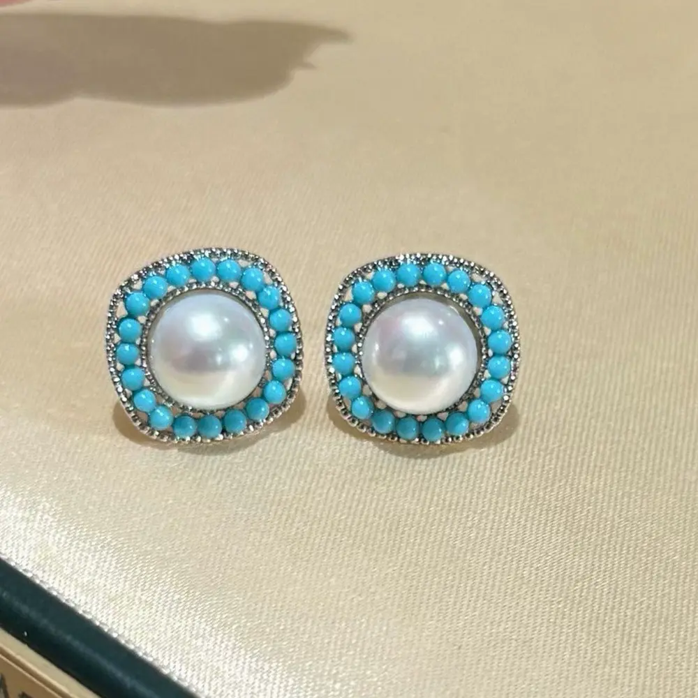 Ivory Glow Button Pearl Freshwater Pearl Stud Earrings