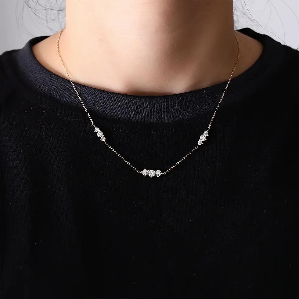 Elegant Lab-Grown Diamond Necklace with Wave Chain