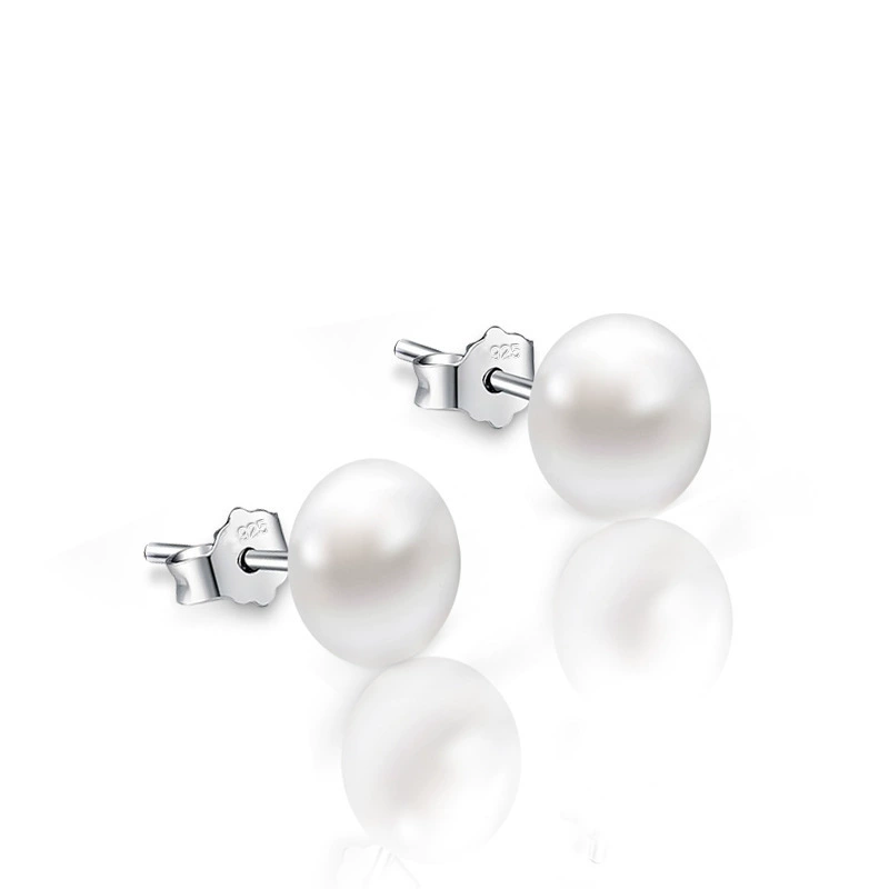 Lustre Whisper Button Pearl Freshwater Pearl Stud Earrings – 11-12mm