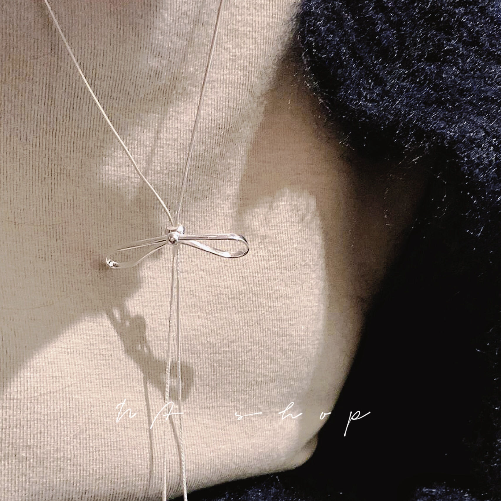 🤍蝴蝶結抽繩項鍊