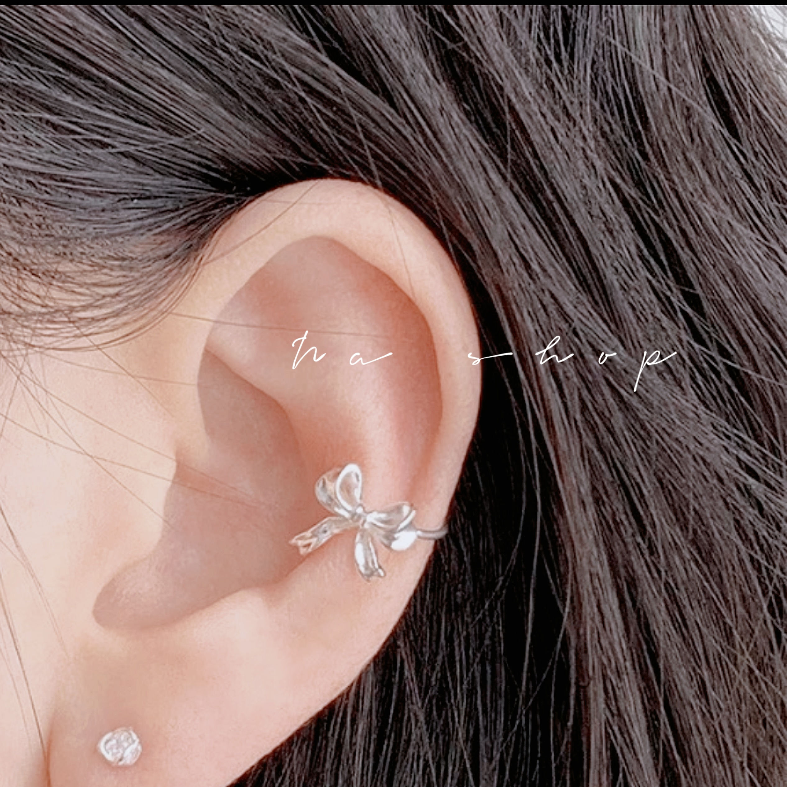 🤍蝴蝶結耳骨夾