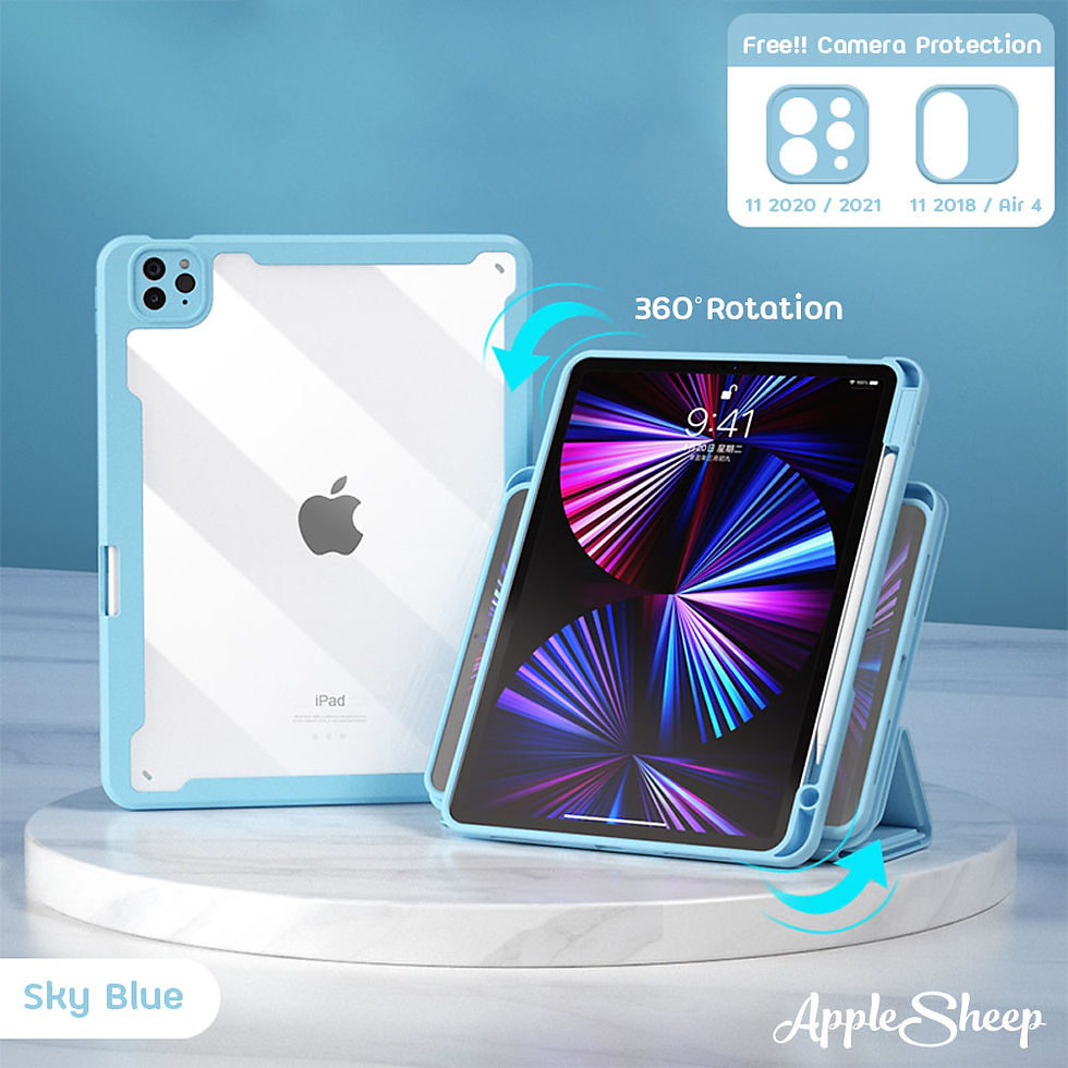 ภาพขนาดย่อ: เคสไอแพด Case iPad Pro11 แยกปกได้พร้อมกรอบเลนส์กล้องรุ่น  สีฟ้า