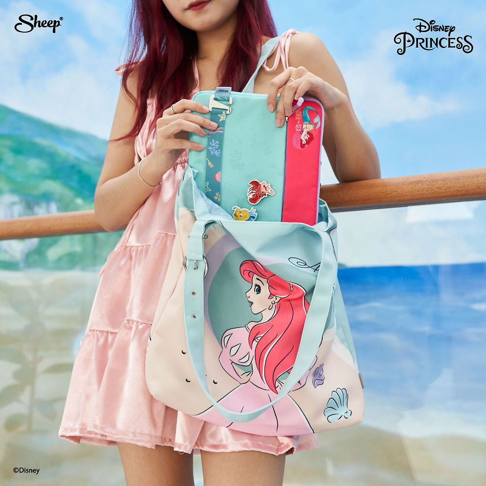 ภาพขนาดย่อ: กระเป๋าเจ้าหญิงแอเรียลลิขสิทธิ์แท้ Tote Ariel The Little Mermaid