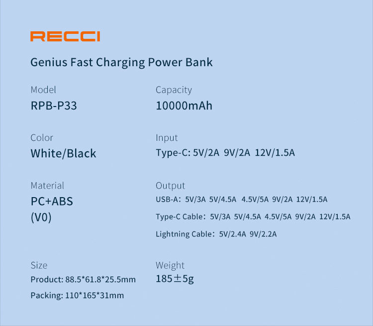 ภาพขนาดย่อ: Recci Mars Genius Powerbank 10000 mAh
