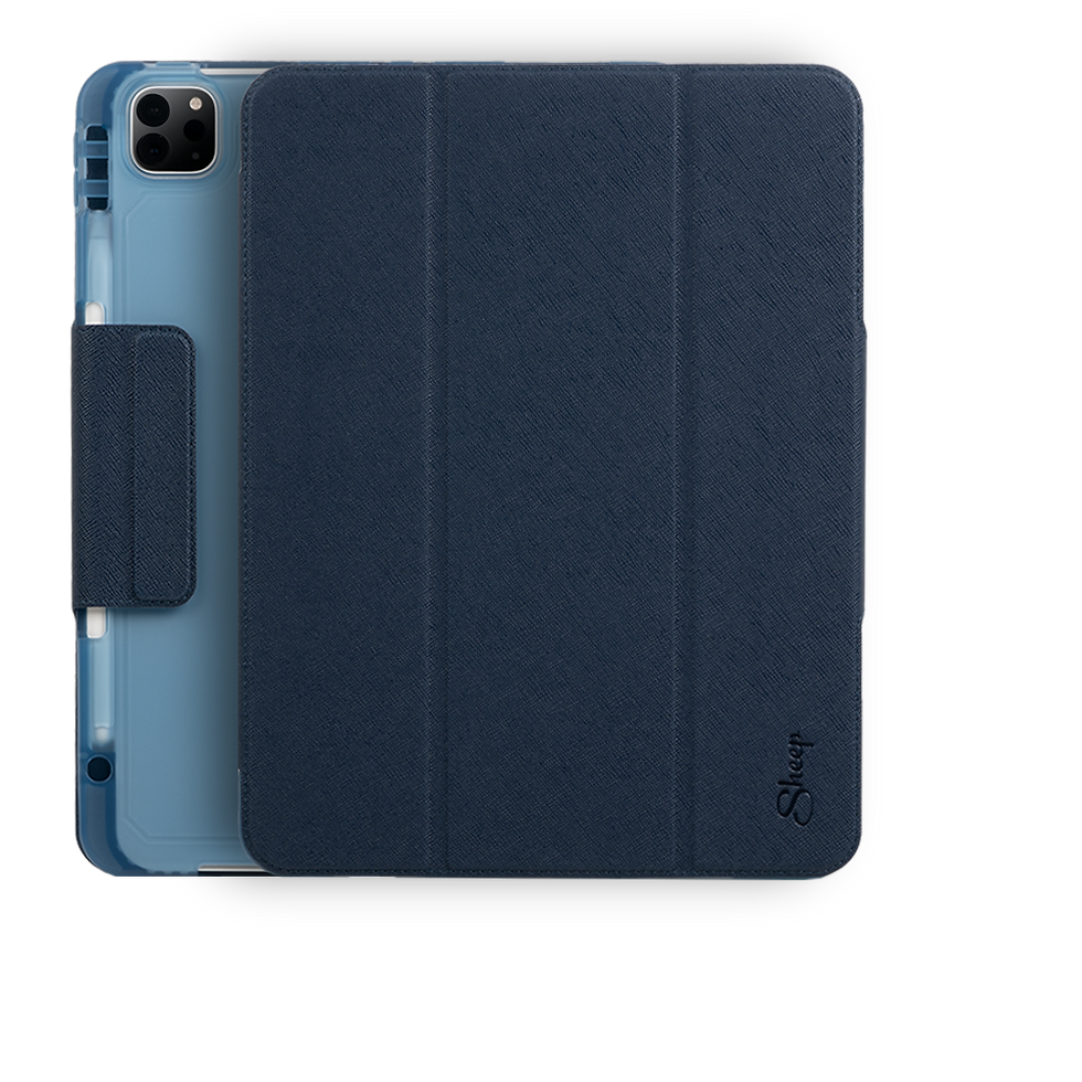 ภาพขนาดย่อ: เคสไอแพดโปร 12.9 Gen4 2020 รุ่น sheep trifold  สีน้ำเงิน