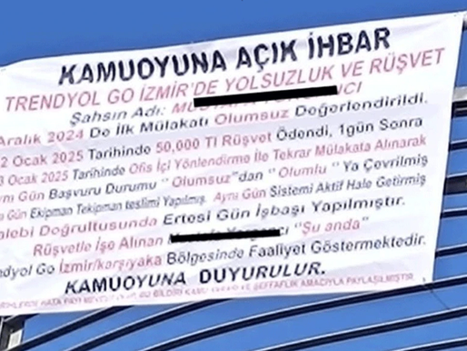 Trendyol Go işe alım sürecinde “rüşvet” iddiası: Üst geçitte pankartlı ihbar