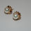 Thumbnail: 14k Gold Cultured Pearl Earrings with Sapphire & Diamond Setting