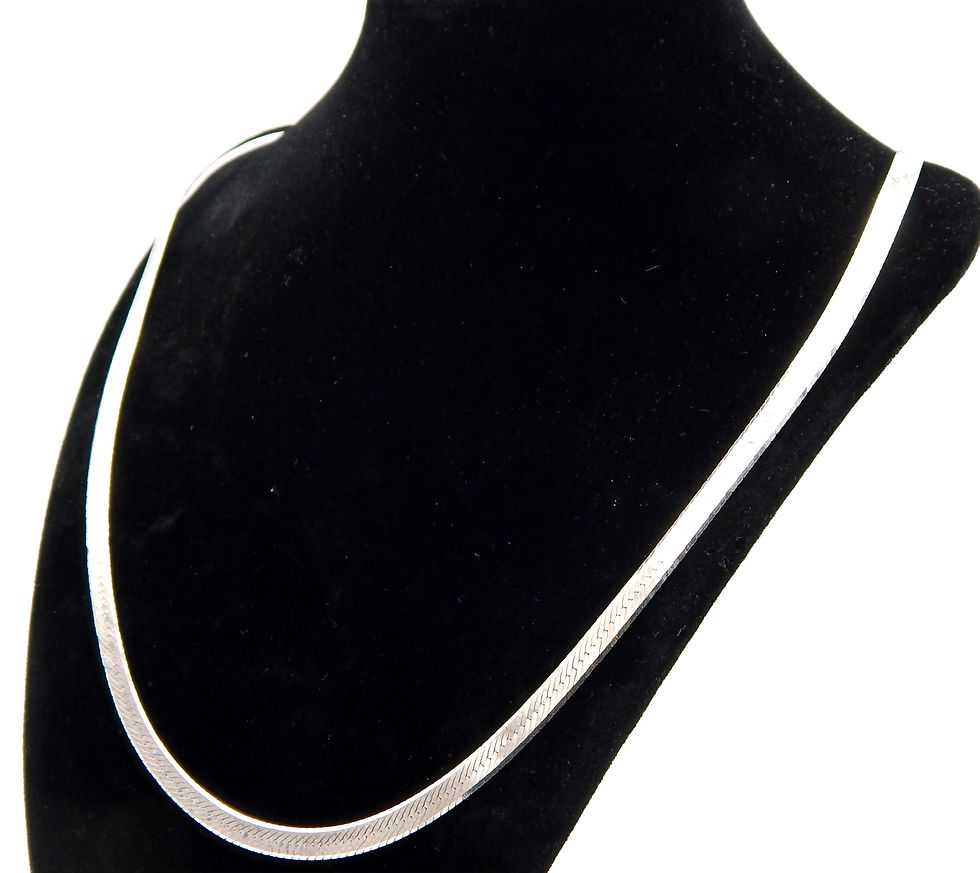 Thumbnail: .925 Sterling Silver Herringbone Necklace