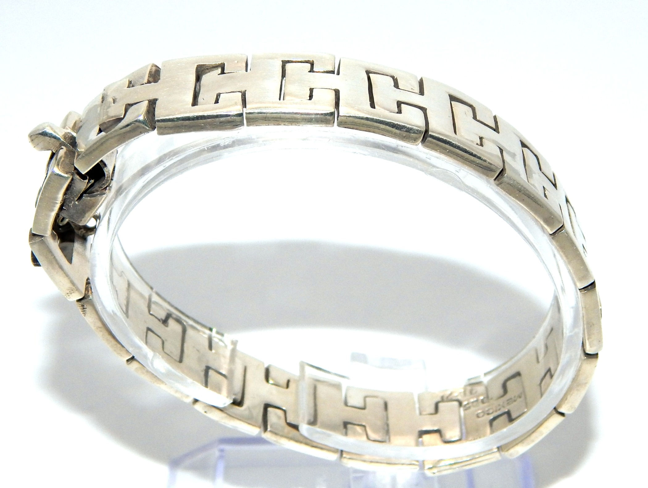 Heavy and Handmade Taxco .925 Sterling Silver Key Link Bracelet