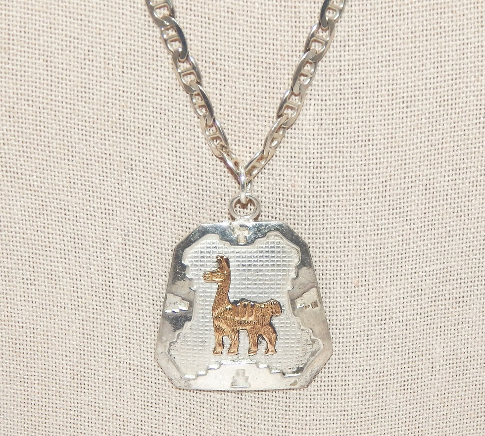 Thumbnail: .925 Sterling Silver Gucci Chain & .925 Sterling Silver & 18k Gold Llama Pendant