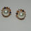Thumbnail: 14k Gold Cultured Pearl Earrings with Sapphire & Diamond Setting