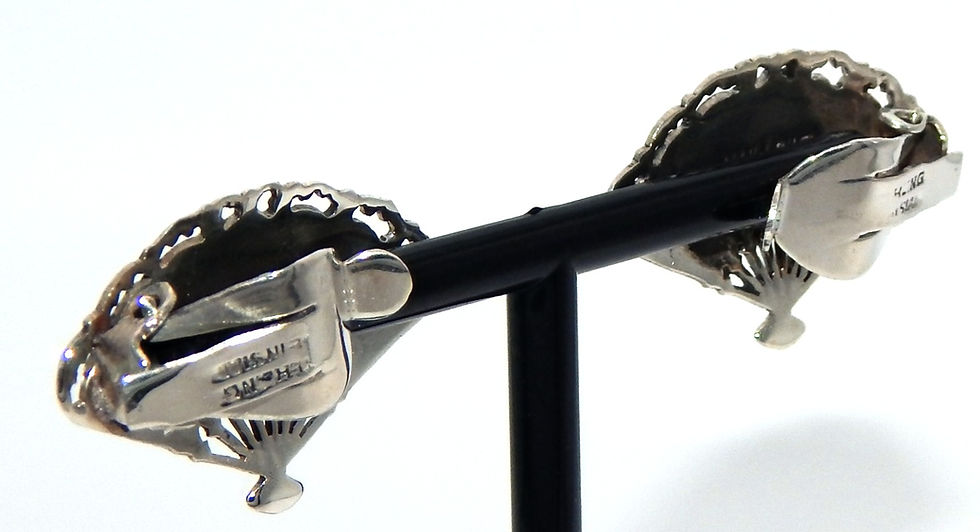 Thumbnail: Authentically Siam! .925 Sterling Silver & Enamel Fan Earrings