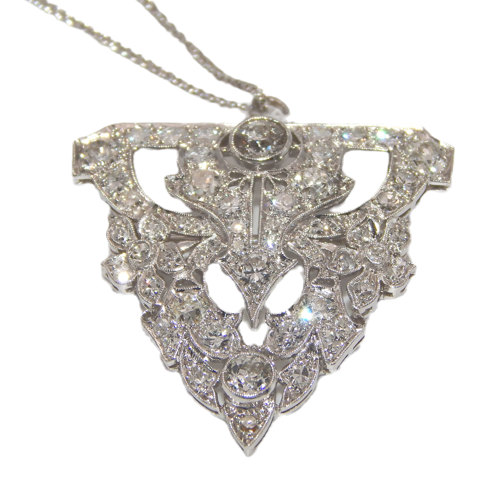 Thumbnail: Gorgeous 2.75ct Diamond Drop Pendant & 14k White Gold Necklace