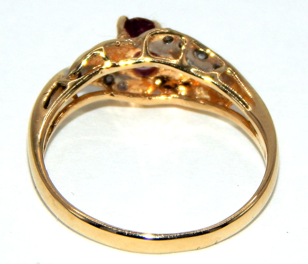 Thumbnail: 14k Gold Diamond & Ruby Ring