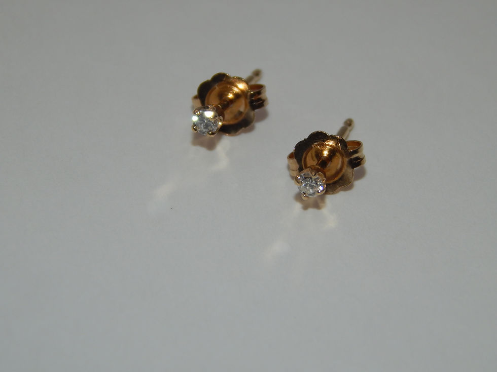 Thumbnail: 14K Gold Diamond Post Stud Earrings