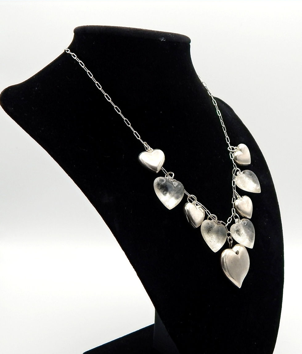 Thumbnail: .925 Sterling Silver Chain and Puff Heart Necklace