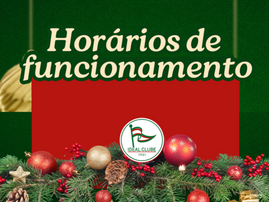 Funcionamento do clube neste fim de ano