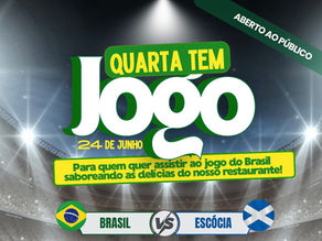 Quarta tem jogo do Brasil no Restaurante do Ideal Clube!