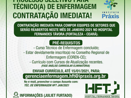 PROCESSO SELETIVO PARATÉCNICO(A) DE ENFERMAGEM