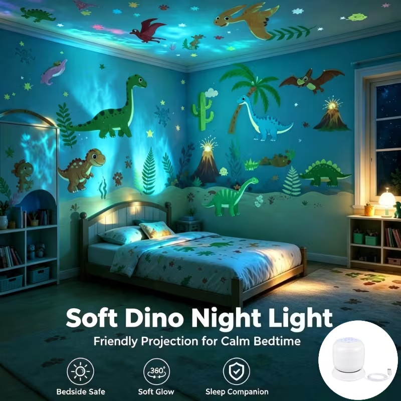 Thumbnail: Mini 360° Rotating Night Light Projector – USB Jurassic Dinosaur Projection L