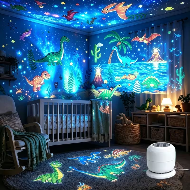 Mini 360° Rotating Night Light Projector – USB Jurassic Dinosaur Projection L