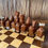 Miniatura: Jogo de Xadrez Tabuleiro de Madeira Peças em Cerâmica Marrom e creme