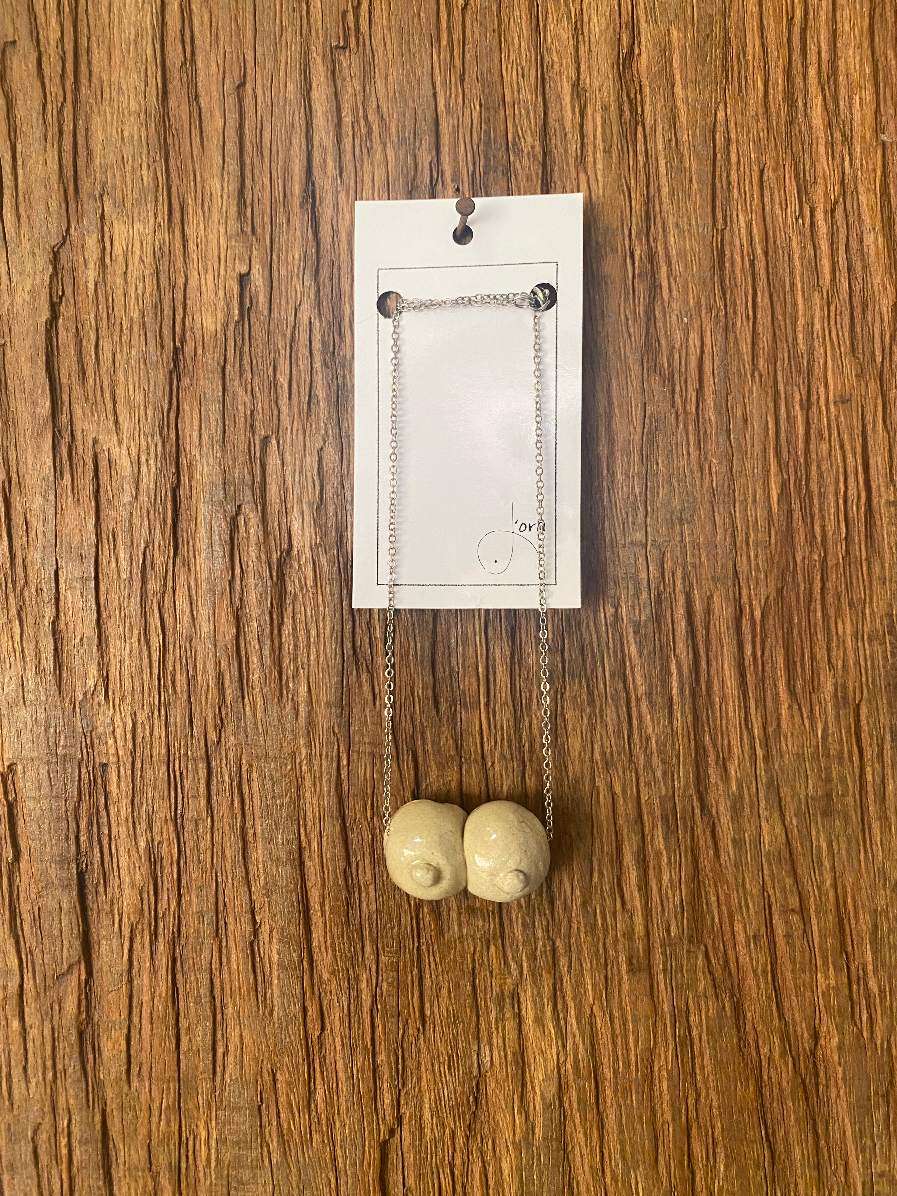 Colar Pele Seios Branco Corrente 21 Cm