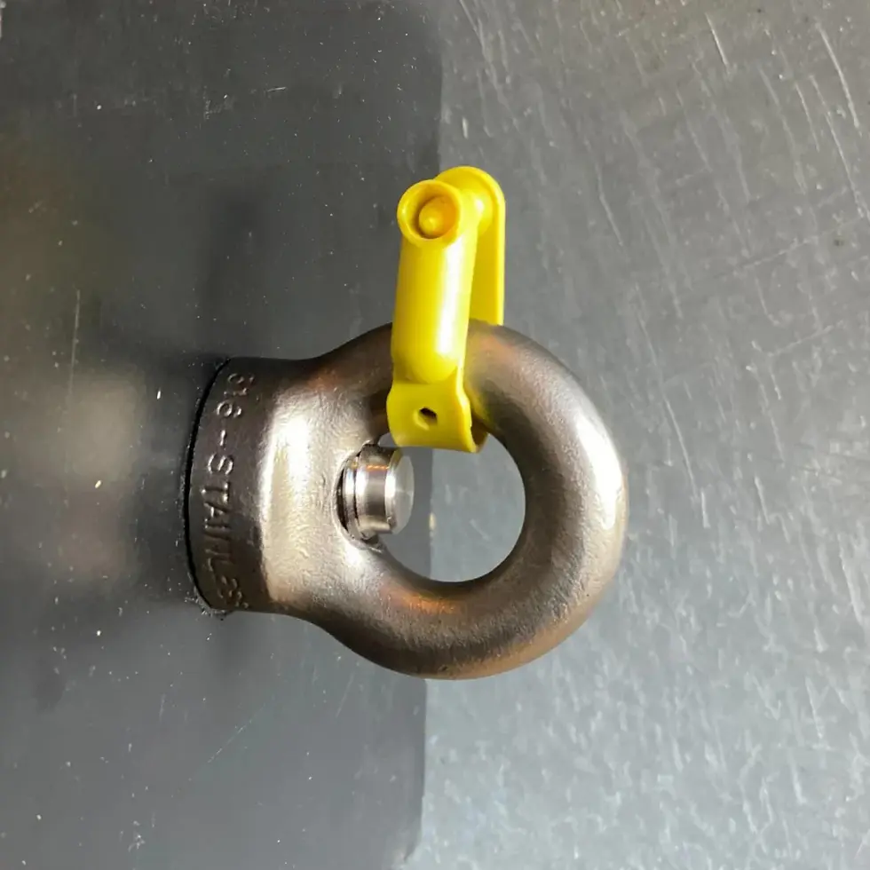 Thumbnail: Metal eye bolt with yellow JOAT NFC tag