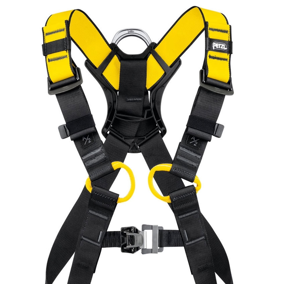 Thumbnail: Black and Yellow Petzl Newton Harness top
