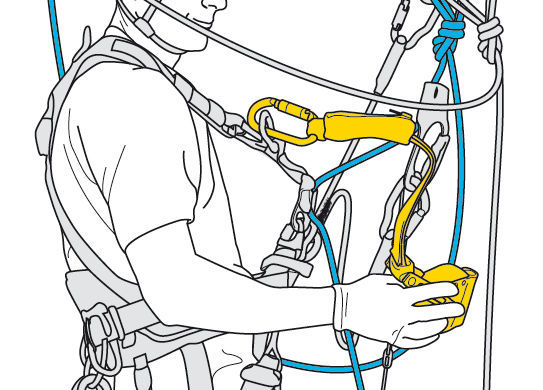 Thumbnail: Climber with Petzl asap on ropes diagram