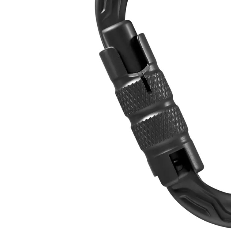 Black karabiner gate