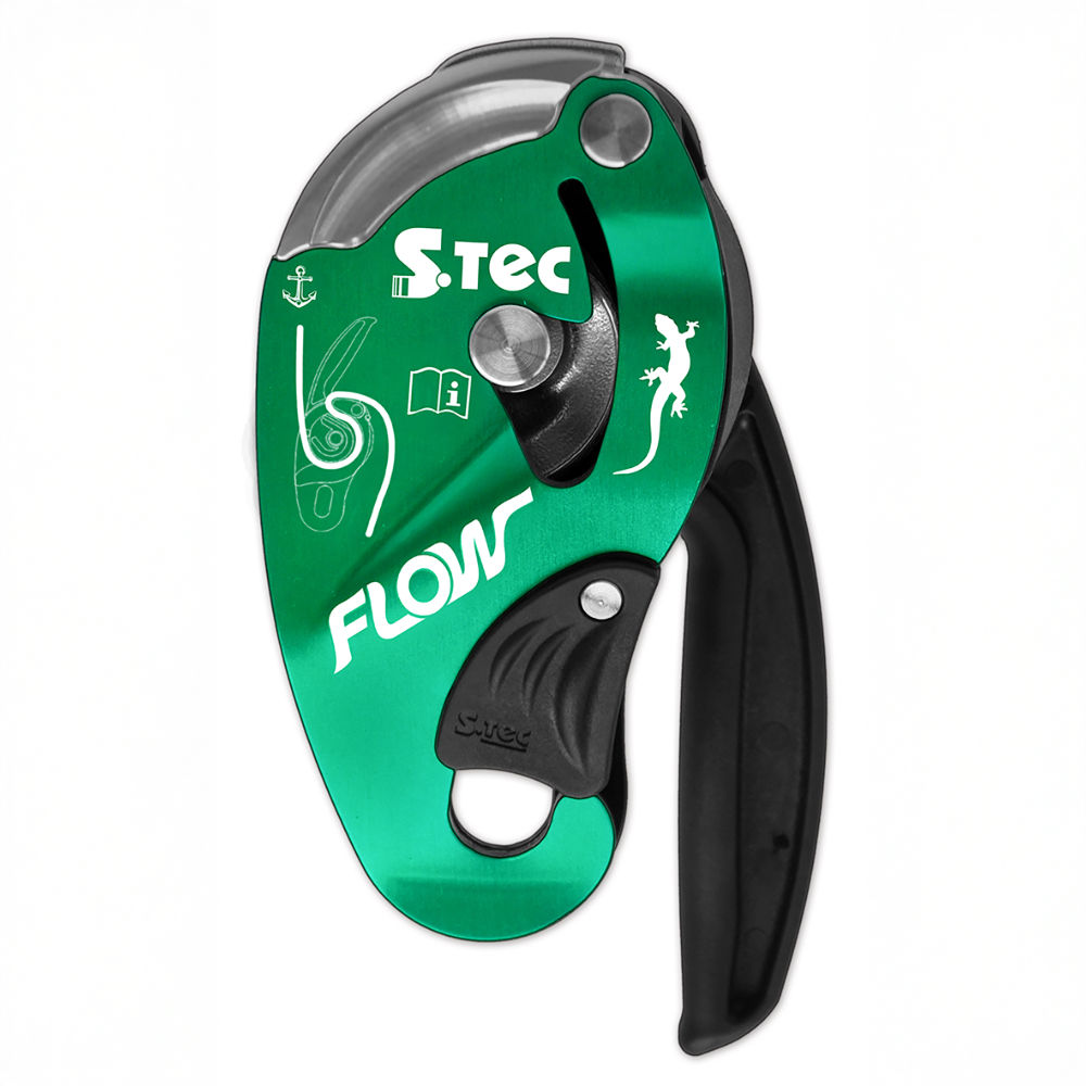 Green D05 descender front view closed