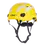 Thumbnail: Yellow helmet front side view showing the location of reflective stickers