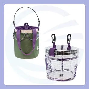 green tool bucket and clear tool bucket